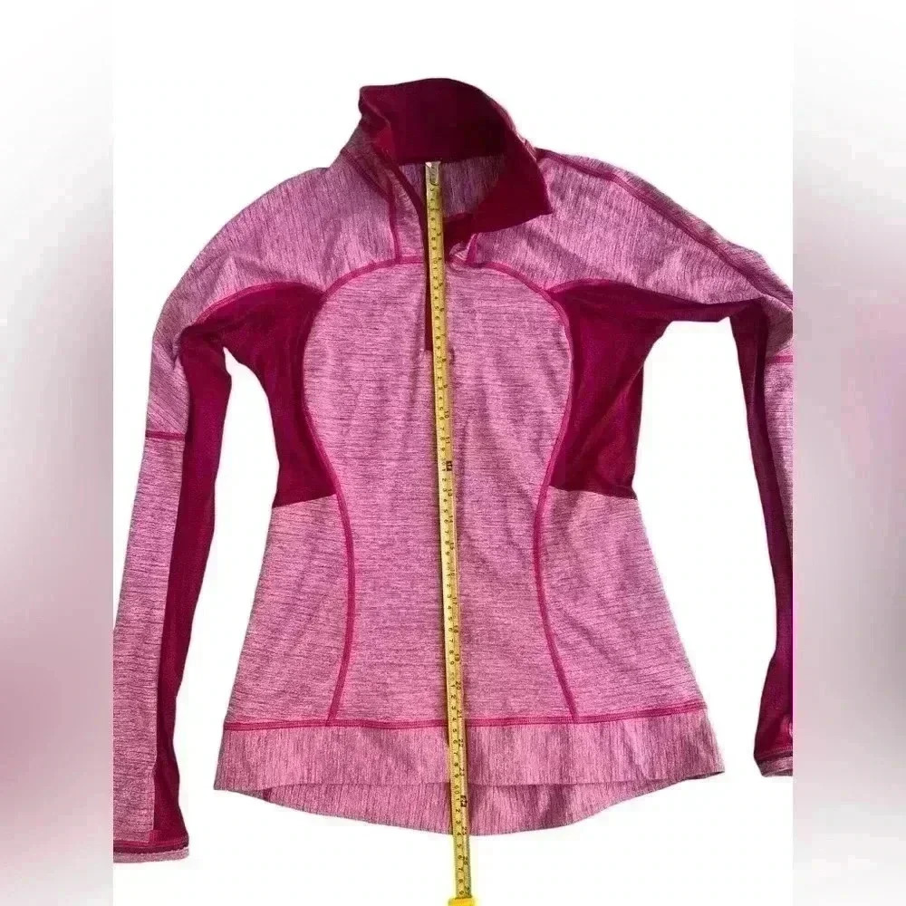 Lululemon Run For Gold 1/2 Zip Heathered Bumble Berry / Bumble Berry Size 6 - Picture 6 of 7